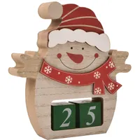 MOROBOR Weihnachten Holz Adventskalender, Weihnachten Countdown Dekoration Holz Tischplatte Schneemann Ornament mit Zahlenwürfel für Zuhause, Büro, Xmas Party Decor