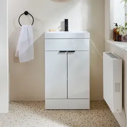 Waschtischunterschrank mit Waschbecken 500mm (Farbe wählbare) - Farbe und Design der Griffe wählbar – Cluo