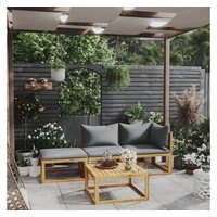 VidaXL 4-tlg. Garten-Lounge-Set mit Auflagen Massivholz Akazie
