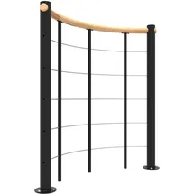 Minka Brüstungsgeländer mit Untergurten und Holz-Handlauf rund Buche Schwarz 160cm