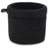 Aufbewahrungsbox, kisten aufbewahrung, Geflochtener Aufbewahrungskorb, Organizer Korb Deko Aufbewahrungsboxen Stoffkörbe, für Wohnzimmer Küche Badezimmer Aufbewahrung, 13x14cm -Schwarz