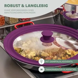 bremermann Universal-Glasdeckel Silikonrand, 30/32/34 cm, groß Lila,
