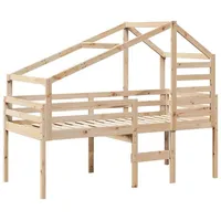 VidaXL Hochbett mit Dach 90x190 cm Massivholz Kiefer