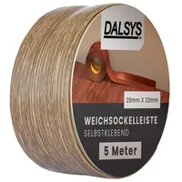 Dalsys Weichsockelleiste Selbstklebend 5m Dunkle Eiche Fußbodenleiste