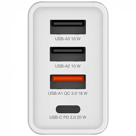 Verbatim USB Wall Charger 30W 1xUSB-C PD 3xUSB-A weiß