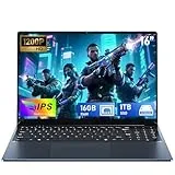 FUNYET 16-Zoll-PC Laptop, N150 Prozessor Notebook (bis zu 3,4 GHz), 16 GB RAM 1 TB SSD, 1920 x 1200 FHD Laptops, Computer mit beleuchteter Tastatur, 6000 mAh Notebook,WiFi 5,BT 5.0, Win 11 Laptop