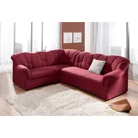 DOMO collection Ecksofa »Papenburg B/T/H: 242/190/84 cm L-Form«, wahlweise mit Bettfunktion, Langer Schenkel links oder rechts, rot