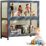 Dtyubfg 1~5 Schichten vitrinenschrank Bambus-Aufbewahrungsschrank, Vitrine mit AcryltüR, Curio-SchräNke, Flip-Schranktür-Design, ist staubdicht und leicht zu reinigen Sich für Schlafzimme Eckvitrine