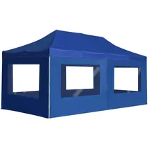 vidaXL Partyzelt Faltbar mit Seitenwänden Blau 3 x 6 m