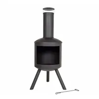 La Hacienda Barola Terrassenofen - Terrassenofen - Feuerstelle für entspannte Abende - Feuersäule Outdoor - Terrassenkamin - Gartenofen aus hochwertigem Stahl 44x56x126 cm