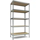 TKT Steckregal Holz 180x100x60 cm grau