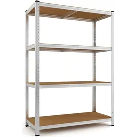 monzana Schwerlastregal MDF 160x90x40cm silber 700kg 4 Platten