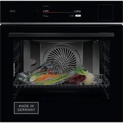 AEG Einbaubackofen "TP9SB82WAB", A++ (A+++-D), schwarz, B:59,5cm H:59,4cm T:56,7cm, Backöfen, glatte Innenwände aus Longclean-Emaille
