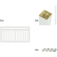 Plus Gartenzaun PLUS "Linea", weiß, H:80cm L:150cm, Holz, Stahl, Zaunelemente, Höhe: 80 cm, Gesamtlänge: 4,78 bis 23,62 m, zum Einbetonieren