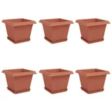 vidaXL Blumentöpfe 6 28,5 x 28,5 x 22 cm Rot