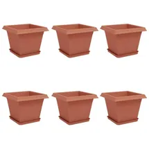 vidaXL Blumentöpfe 6 28,5 x 28,5 x 22 cm Rot