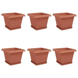 vidaXL Blumentöpfe 6 28,5 x 28,5 x 22 cm Rot