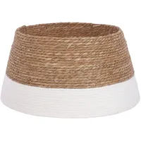 Mica decorations Deko Baumrock Ø 50 cm weiß holzoptik