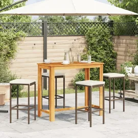 vidaXL Gartenbar-Set 5-tlg. Braun