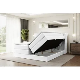 altdecor Boxspringbett, Weiß Hochglanz, Holzwerkstoff, Höhe ca. 20 cm, 140x200 cm, Schlafzimmer, Betten, Boxspringbetten