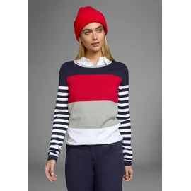 KangaROOS Rundhalspullover in modischer Streifenoptik, grau