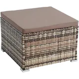 Estexo - Rattanhocker Gartenhocker Hocker XXL Stuhl Polyrattan Sitzhocker Beige-Braun