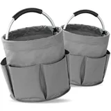 Maximex Universal Reinigungs Caddy 16 l, Anthrazit, 2er Set, mit 6 Außentaschen für Schwämme und Tücher