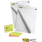 Post-it Flipchart-Papier Super Sticky Meeting Chart blanko 63,5 x 77,5 cm, 30 Blatt, 2 Blöcke