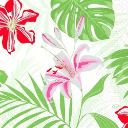 500 Duni Tissue-Servietten 33 x 33 cm Tropical Lily 3-lagig