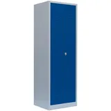 Lüllmann Spind Kleiderschrank Stahl Spindschrank PutzSpind 180x60x50cm Lichtgrau/Blau 510721