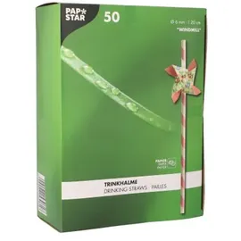 Papstar 50 Trinkhalme, Papier Ø 6 mm · 20 cm