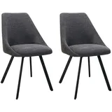 byLIVING Esszimmerstuhl Jasper 2er Set, Webstoff anthrazit Gestell schwarz
