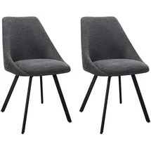 byLIVING Esszimmerstuhl Jasper 2er Set, Webstoff anthrazit Gestell schwarz