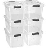 Juskys Aufbewahrungsbox Kunststoff 45 L transparent/weiß 38x30x52 cm