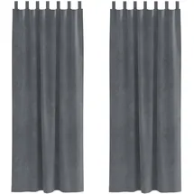 vidaXL Verdunkelungsvorhänge 2 pcs Hellgrau 140 x 260 cm
