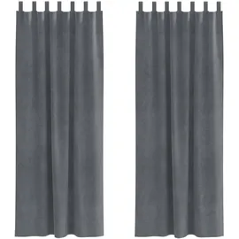 vidaXL Verdunkelungsvorhänge 2 pcs Hellgrau 140 x 260 cm