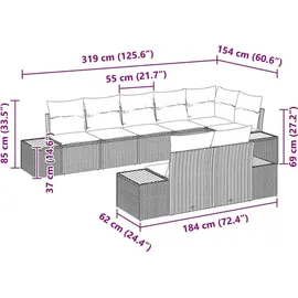 vidaXL Garten-Lounge-Set 8-tlg. schwarz