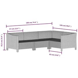 vidaXL Garten-Lounge-Set 7-tlg. grau