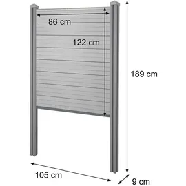 MCW WPC Sichtschutz 105 cm braun