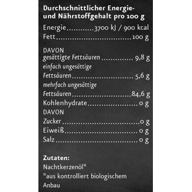 Ölmühle Solling Nachtkerzenöl nativ - BIO, 1er Pack (1 x 250 ml
