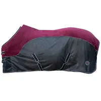 HKM Fliegendecke mit Fleece Dunkelrot/Schwarz,