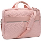 KONO Laptoptasche für Damen, 15,6 Zoll Laptop-Aktentasche, wasserdichte Computertasche Handtasche, große Notebook-Schultertasche für Geschäft, Arbeit, Reisen, Schule (Rosa)