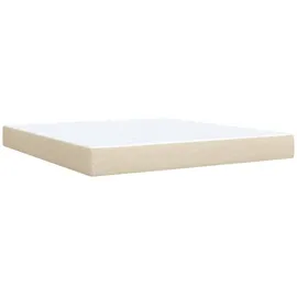 vidaXL Boxspringbett mit Matratze Creme 180x200 cm Stoff - Creme