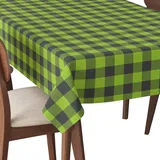 HEKO PANELS Tischdecke 140 x 110 cm Abwaschbar Tischtuch Gartentischdecke Fleckschutz Wasserabweisend Tafeldecke Kariert Grün