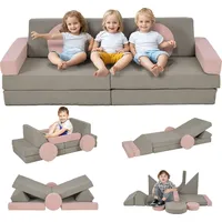 aiyaplay Spielsofa, 12-Teilige Kindersofa, Abnehmbar Modulare Kindercouch, aus Schaumstoff, Softbaustein