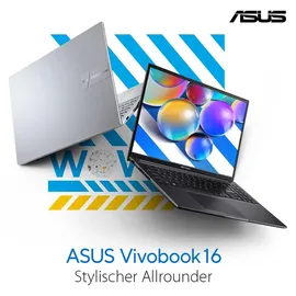 Asus Vivobook 16 Intel Core 5 120U 16 GB RAM 512 GB SSD Win11 Home Cool Silver