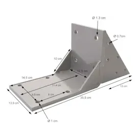 Mendler 2er-Set Dachsparrenadapter für Kassetten-Markise T122 T123, Dachsparren Halterung Adapter ~ grau