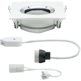Paulmann 93664 Nova Plus schwenkbar IP65 eckig 93x93mm 30° GU5,3 / GU10 max. 35W dimmbar Weiß Chrom