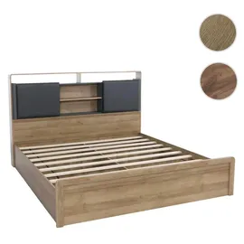 MCW Doppelbett MCW-P43 160 x 200 cm Eiche MDF dunkelgrau