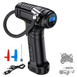Yagerod Tragbarer Akku Luftkompressor, Auto Luftpumpen Set, Digitalanzeige, Kabelloses Design, Integrierte LED-Beleuchtung, Für Autos, Motorräder, Fahrräder, Bälle und mehr(Laden)